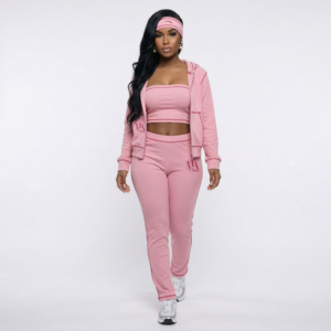 Rose Pink Lounge Hoodie Set
