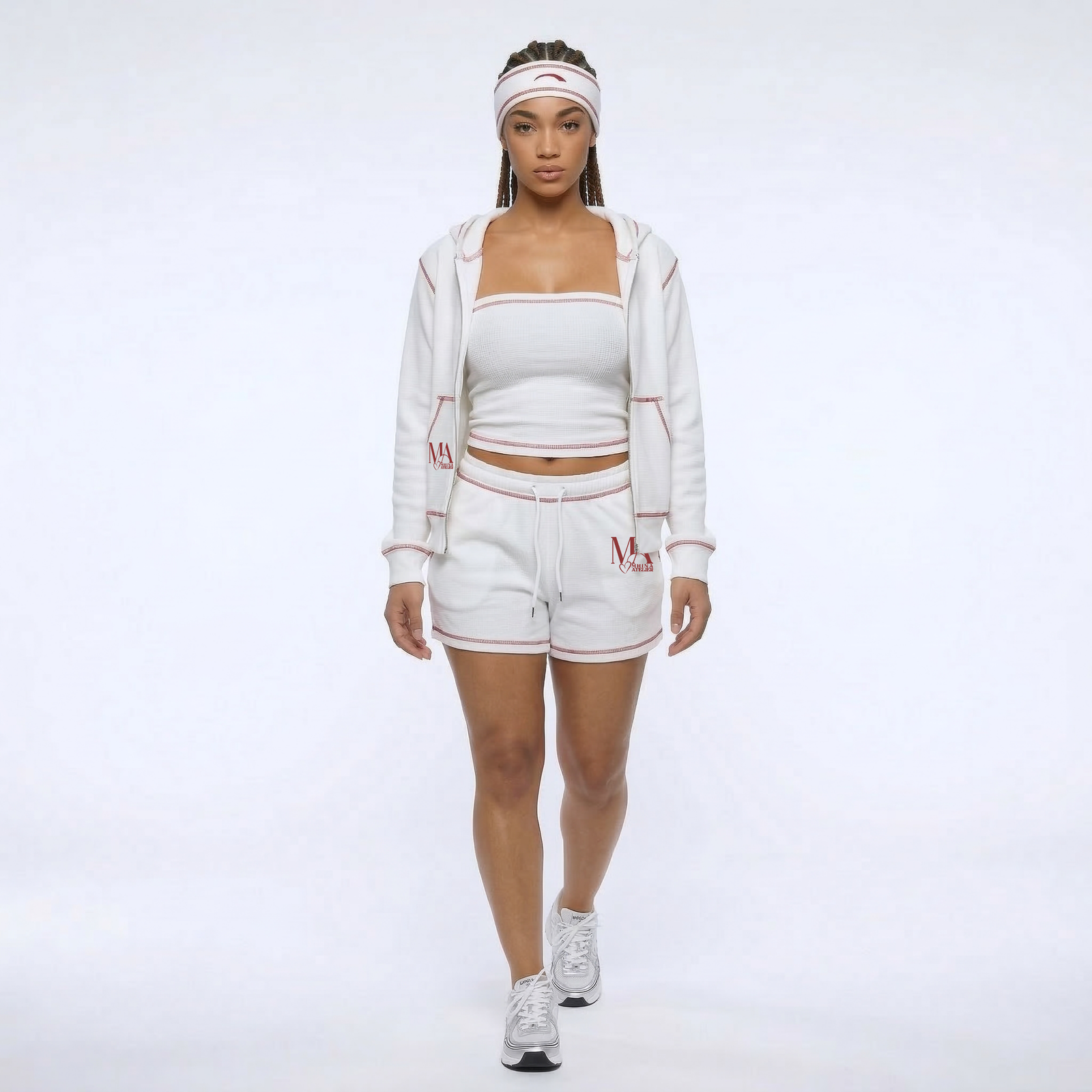 White Active Hoodie Set